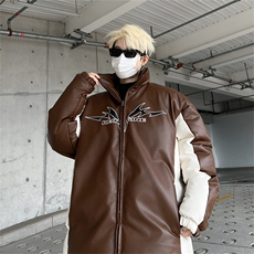皮棉服冬季宽松港风棉衣立领冬装棉袄外套男MY2412-特100控168，男装棉衣，电商B370