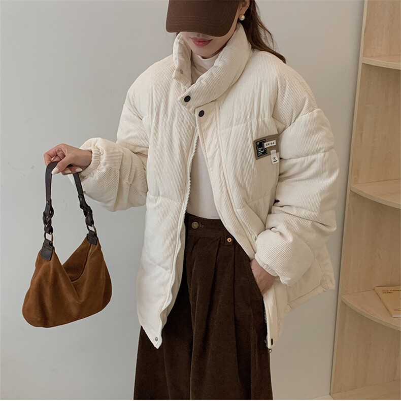 灯芯绒立领情侣2025冬新款棉衣港风宽松加厚学生棉服女C503-P100,男装棉衣,星座911-2(原星座613-2）