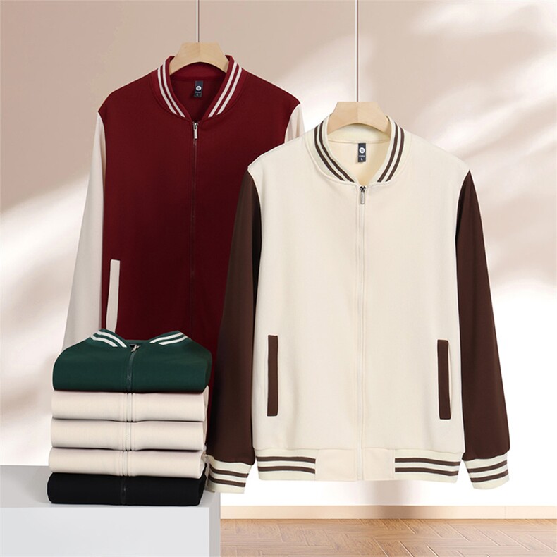 2025秋冬季棒球服拼色卫衣男女学生定制团服班服S009P48，女装职业装，星座1602B（原101B-1）