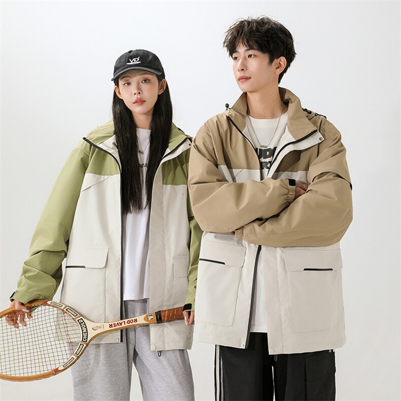 户外无影墙连帽撞色冲锋衣情侣外套防风登山服夹克男YHJK8825-P75,男装夹克,星座717