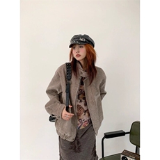 美式铜氨触感哈灵顿cleanfit夹克男女春季树纹肌理千鸟格内里外套，男装夹克，星座506A