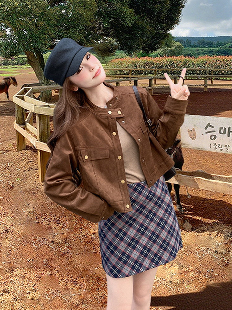 新款现货麂皮绒外套套装B276-2533-套装P195-K298,上衣P145-K228,女装套装/套裙,浙宝276（原081）