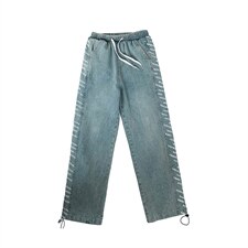 牛仔裤子男春秋韩版潮流宽松直筒休闲裤学生港风拼接印花k936-p45,男装牛仔裤,星座1008-1