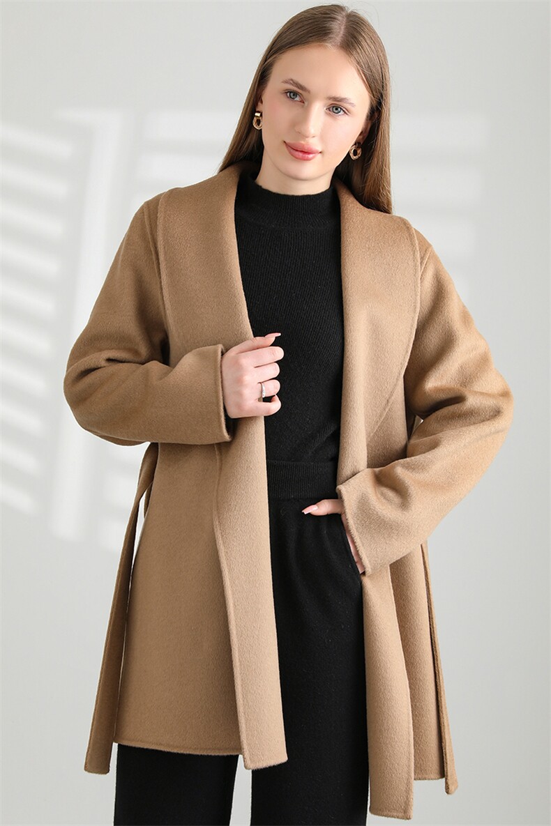 2024秋冬季新款韩版宽松显瘦赫本风毛呢外套,女装双面呢大衣,怡欣双面呢工厂店