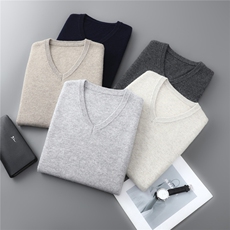 2025百搭时尚简约v领套头无袖马甲羊毛衫，男装羊毛衫，忠诺羊绒