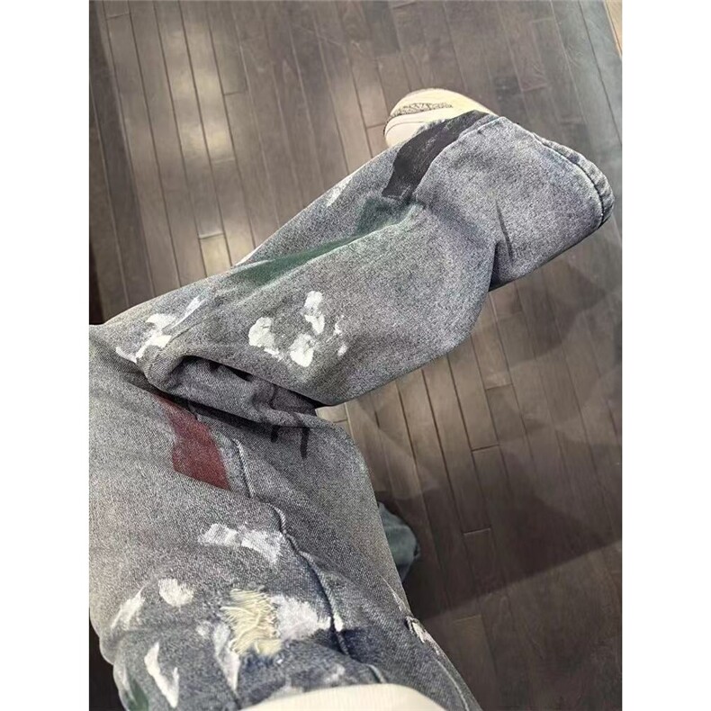 牛仔裤男小众宽松阔腿直筒拖地裤美式裤子NA620,男装牛仔裤,星座208-5