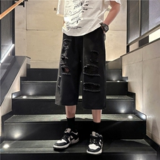 D2005-p45-控68现货宽松cleanfit牛仔裤七分裤黑暗，男装牛仔裤，星座116