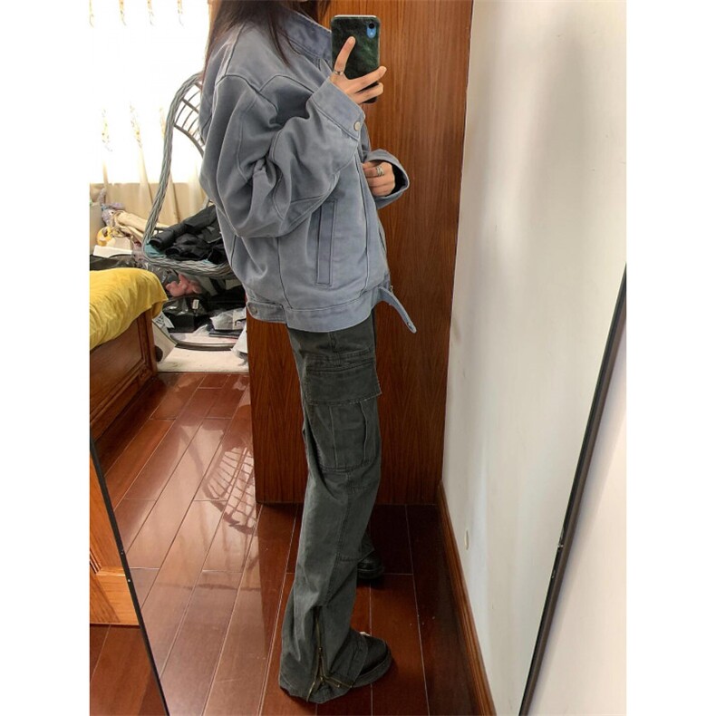 【有货】冰川蓝立领外套男高级感痞帅春秋工装夹克JK7703LL-特P65,男装夹克,星座1007（原301D）