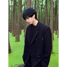 1506A/GW360/P66高级感黑色设计垫肩西服外套，男装西服，星座1506A