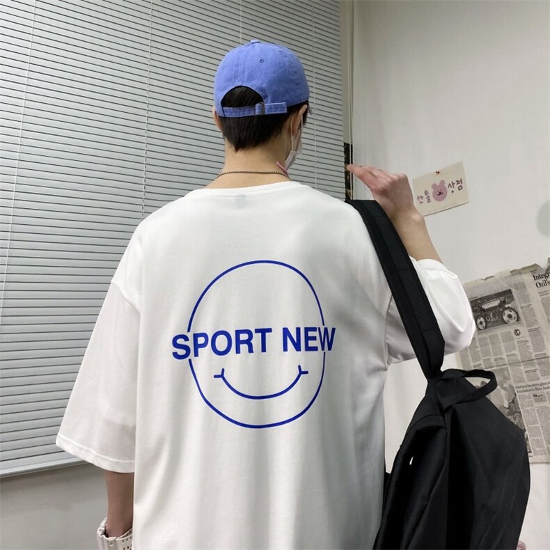 2025夏季短袖t恤衫男港风宽松打底衫潮流A210-A8307-P25控38,男装T恤,星座210-3