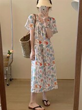 补单花色连衣裙出行，女装连衣裙，唇蔻