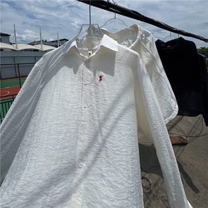 TC01男女休闲长袖衬衫短裤风套装棉麻透气凉爽高级面料慵懒风图片