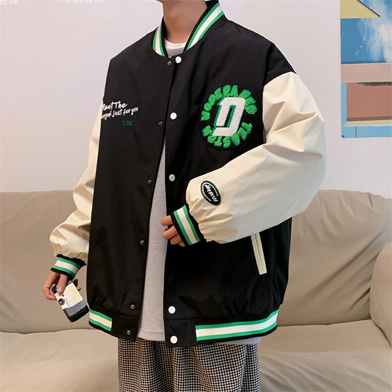 秋款棒球服夹克外套男潮牌潮流字母刺绣情侣学生22128-P80控118,男装夹克,星座717