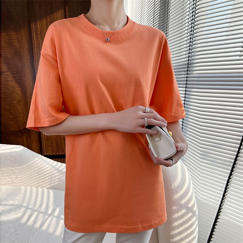纯棉短袖t恤女夏季2024新款宽松百搭半袖上衣女士体桖潮ins潮，女装T恤，暖习羊绒