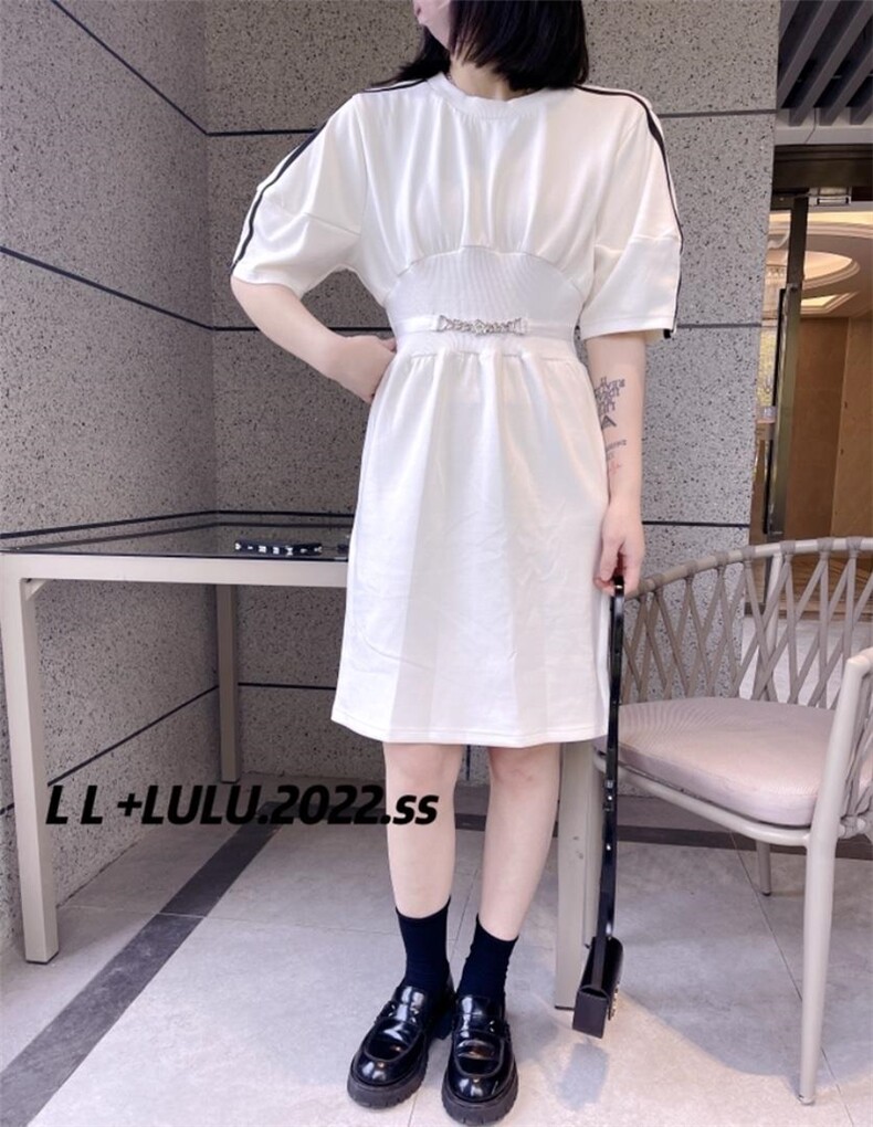 腰链条连衣裙，女装连衣裙，LL+