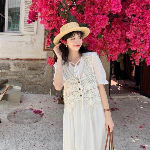 【现货】两件套带马甲连衣裙，女装马夹，TU