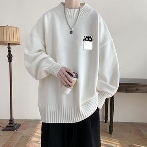 半高领毛衣男大码胖子针织衫毛线衣 M18397-P45 加绒款-P65图片