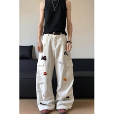 网红款高街美式趣味植绒小狗刺绣牛仔裤P57Y91913，男装牛仔裤，星座1112-1