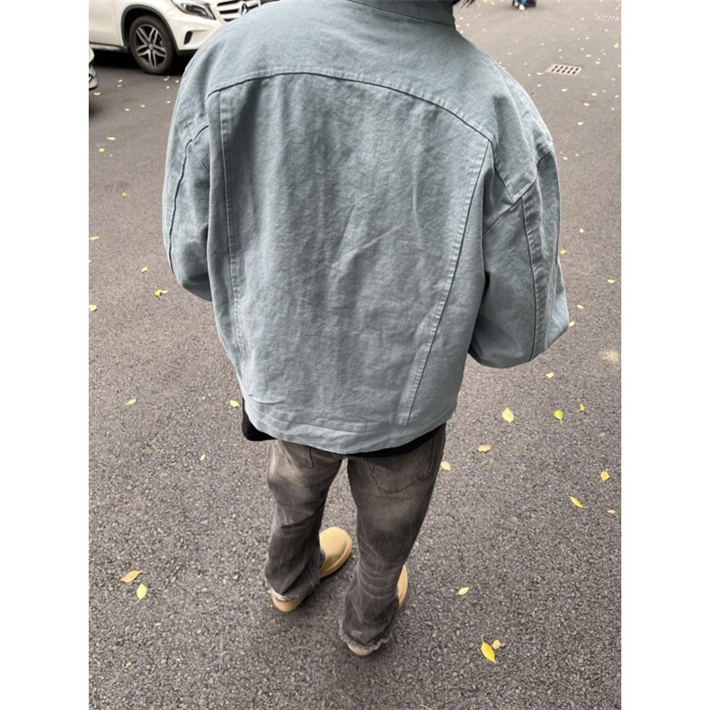 【有货】冰川蓝立领外套男高级感痞帅春秋工装夹克JK7703CC-特P65,男装夹克,星座1007（原301D）