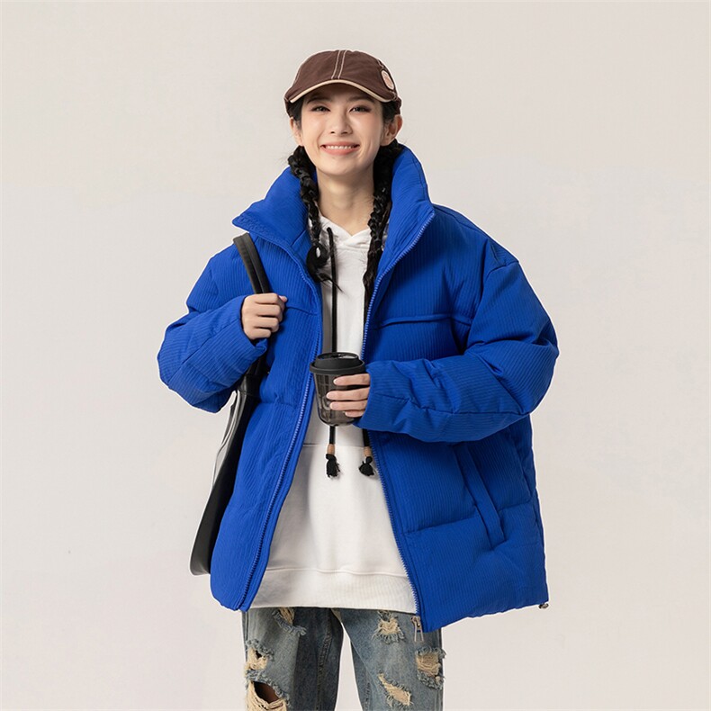 冬季新款钻石格潮流纯色立领加绒加厚羽绒服保暖外套ESY0211-P200,男装羽绒服,电商B306