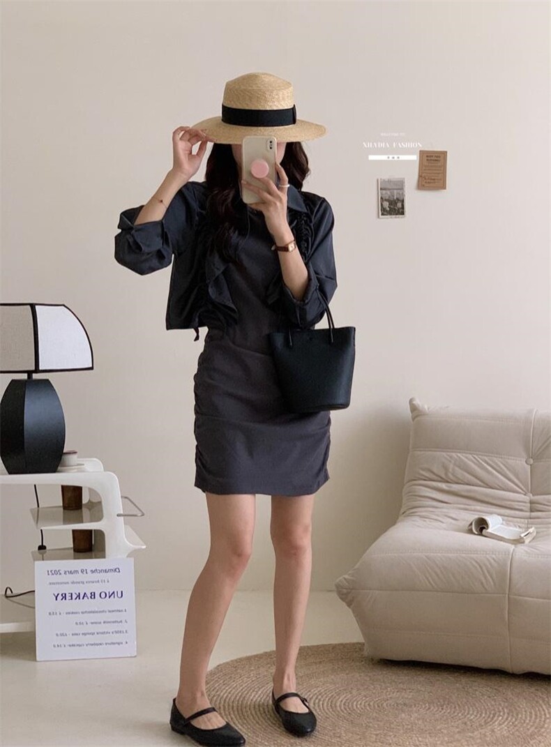 香丽迪网红chic高级感丝滑醋酸外披两件套,女装其它,香丽迪1