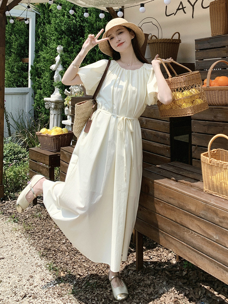 2024新浅杏黄色连衣裙【现货】082-3639P120K178,女装连衣裙,浙宝192（原082）