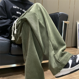 秋冬休闲裤男直筒裤灯芯绒阔腿裤D329-QM529-P45-控58图片
