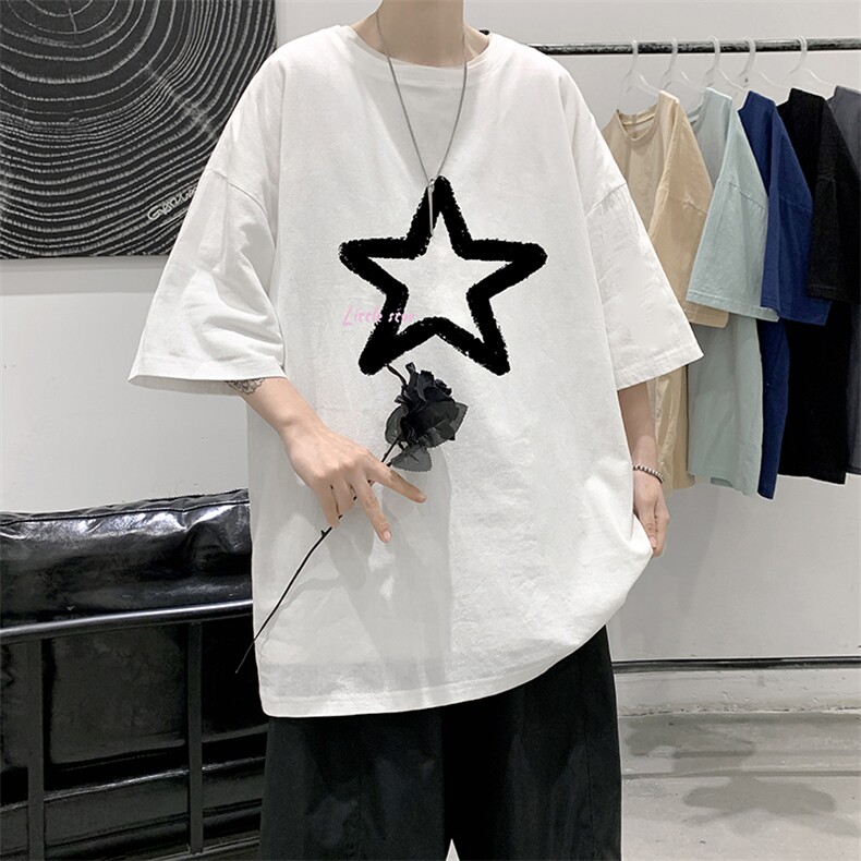 YT26286-P30亚麻短袖t恤男大码五分袖男宽松七分袖大皂风模特,男装T恤,电商A040