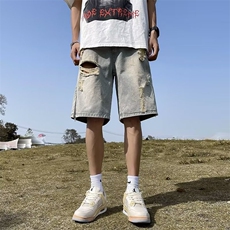 美式高街休闲牛仔裤个性小众休闲裤短裤K768-P40，男装牛仔裤，星座1109-3