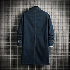FY647-P78-限价108冬季长款牛仔风衣男士长款潮流大码外套，男装风衣，星座103A