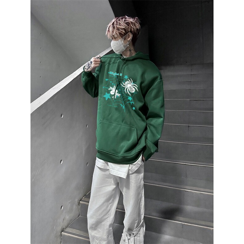 网红蜘蛛连帽卫衣图片