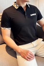 2025夏季新款主推短袖格子领高级感T恤翻领Polo衫60054-P55，男装T恤，电商D342