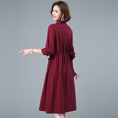 板酷2026春装新款时尚韩版格子长袖连衣裙C505，女装连衣裙，板酷