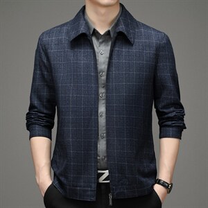 夹克外套上衣春季新款纯色棒球服翻领茄克衫商务中青年休闲服男装,男装夹克,电商B212（原钱塘6029）