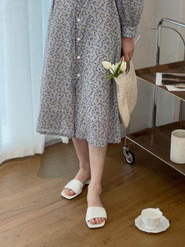 夏季碎花收腰连衣裙，女装连衣裙，TVMV(4F)