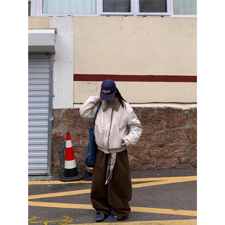 网图现货美式复古刷花毛领加厚棉服男女5047特P90,男装棉衣,星座205-3