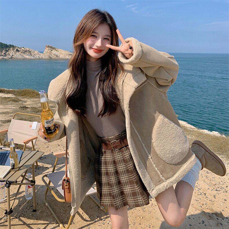 羊羔毛外套1805P200控298,女装棉衣/棉服,2C201