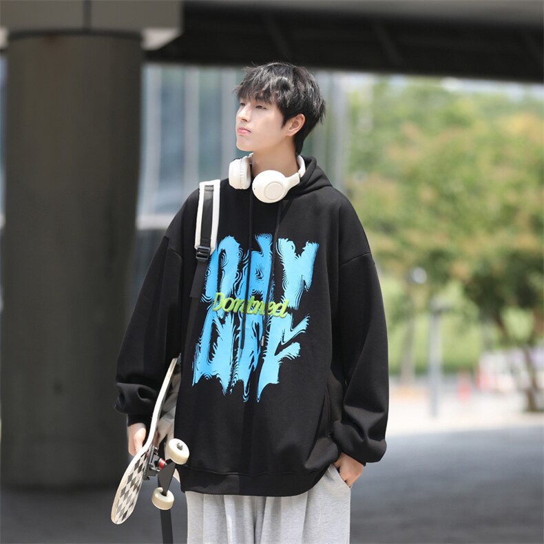 B266-FG02-P5023秋季新款宽松休闲情侣连帽休闲卫衣,男装卫衣,星座B257-1