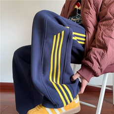 冬季新款潮流条纹设计保暖摇粒绒宽松休闲裤B315-K898-p55控78，男装休闲裤，电商B315