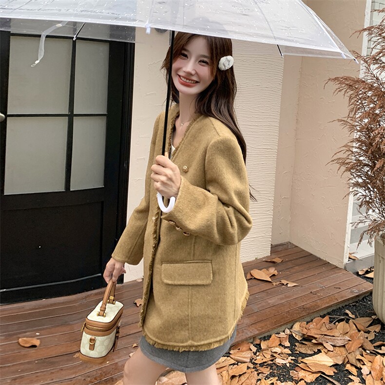 【现货】小香风西装双面尼外套A827P205K298,女装毛呢外套,2C269