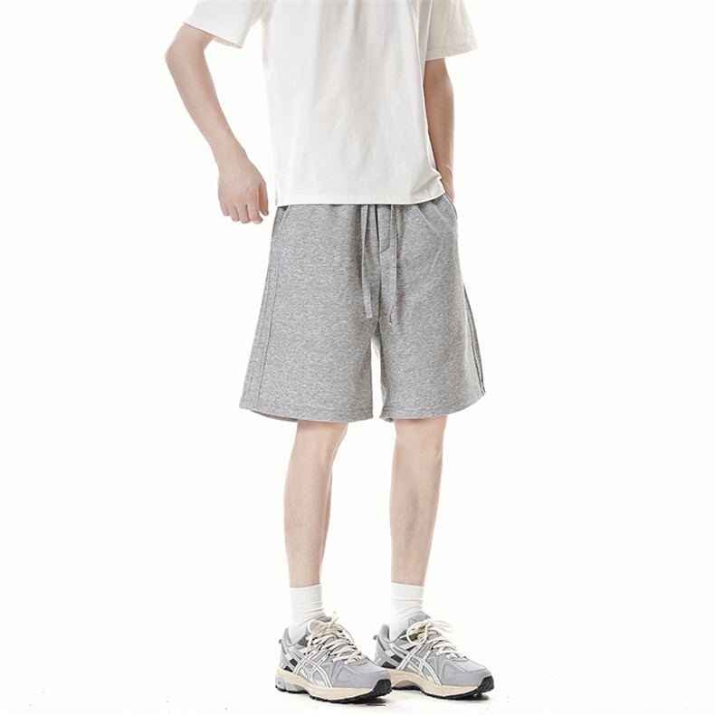 DK59-P28冰丝休闲短裤男夏季薄款宽松大码皱褶条纹凉感五分中裤子,男装牛仔裤,电商A178
