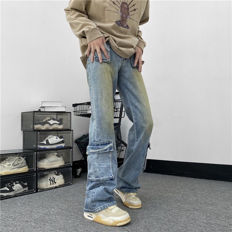牛仔裤嘻哈ins潮高街潮流痞帅长裤N18-P55,男装牛仔裤,星座308B-1