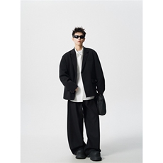 简约刺绣金属扣设计休闲西装大码M-5XL韩版西服男XF78085P85控128，男装西服，星座226-1