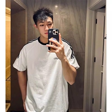 夏季美式高街重磅纯棉三条杠织带撞色男女短袖T恤ZD647-特P30，男装T恤，电商A486-1