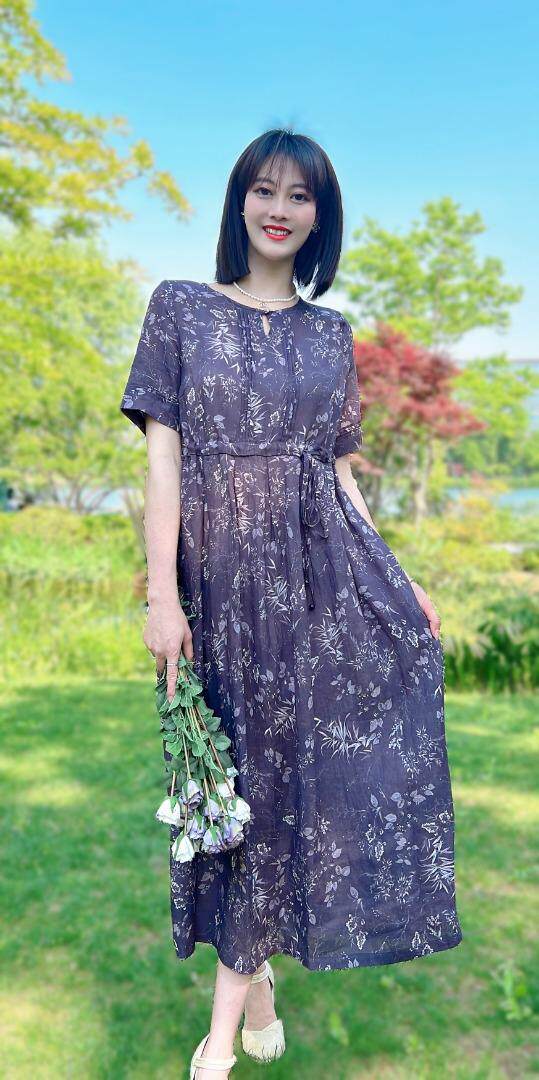 纯苎连衣裙小衫裤子裙子衬衣 时尚风 风淑女风休闲风，女装连衣裙，川哲