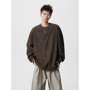 TWY26特38控68polo圆领情侣卫衣宽松外套男100聚酯图片