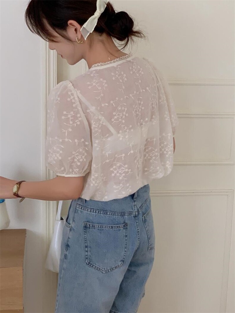 上新推荐刺绣蕾丝小衫，其它，DAP