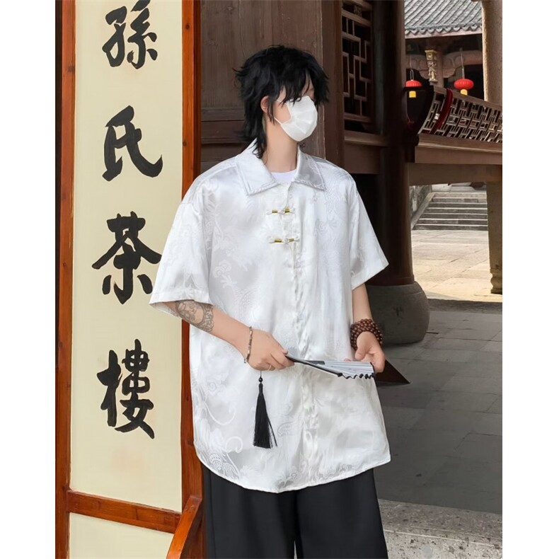 提花唐装衬衫夏季2024新款C5104P38,男装衬衫,星座1116-2