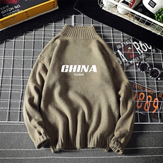 M18001-P45加绒款-P65半高领毛衣男士大码针织衫男毛线衣男线衫，男装针织衫/毛衣，电商A040A
