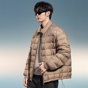 新标90绒复古纯色羽绒服男冬季潮流保暖情侣保暖外套DB186-P210图片
